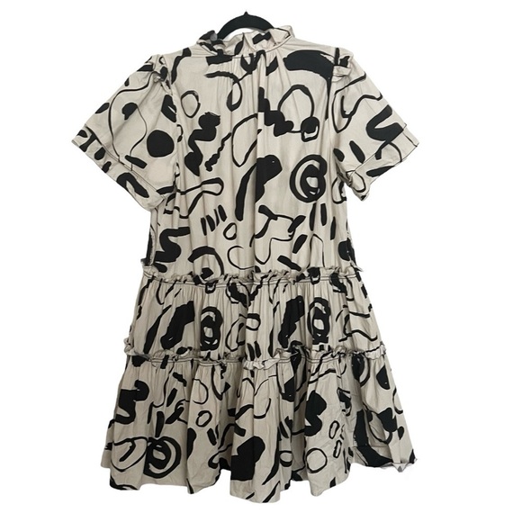 Hunter Bell Merritt Dress in Black and White Ink Line Medium - Picture 2 of 8